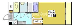 ラビットハウス西春日 1Kの間取図画像
