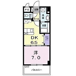 アスリヴ2 1DKの間取図画像