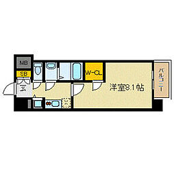 エスリード京都梅小路 1Kの間取図画像