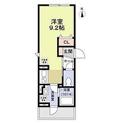 Casa　alla　moda 1階ワンルームの間取り