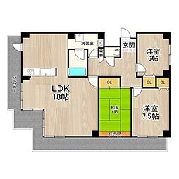 ロイヤル南茨木 3LDKの間取図画像
