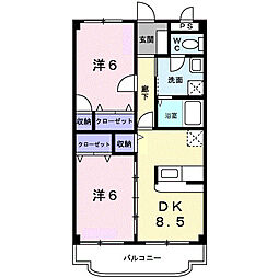 アヴェニール21 2DKの間取図画像