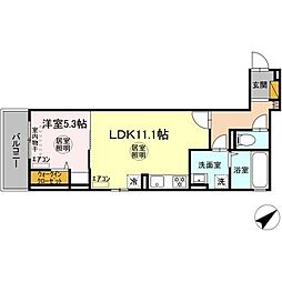 D-ROOM　IGODAI 3階1LDKの間取り