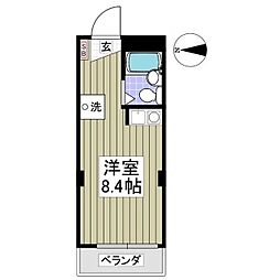 グランモア三光町 ワンルームの間取図画像