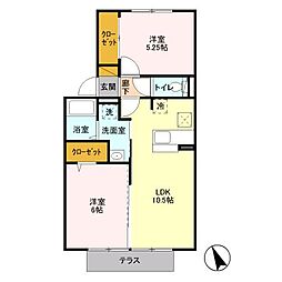 グレイス鷺沼台A 103 1階2LDKの間取り