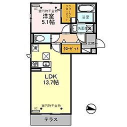 D-Residence上野本町 1LDKの間取図画像