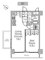 東急田園都市線 三軒茶屋駅 徒歩6分の賃貸マンション 3階1LDKの間取り