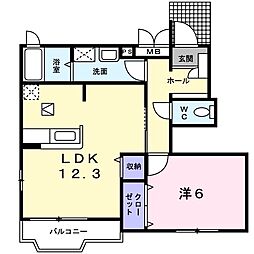 トスト・アイ　Ａ 1階1LDKの間取り