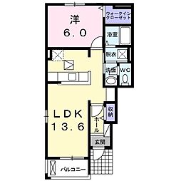 サニーレジデンス西三国F 1LDKの間取図画像