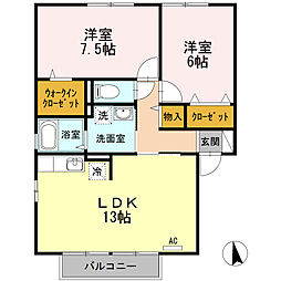 ガーデンスクエアB 2LDKの間取図画像