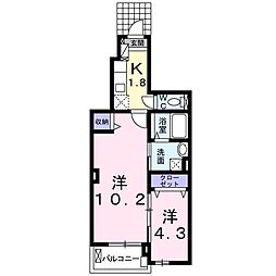 モデッサ司（つかさ） 1階2Kの間取り