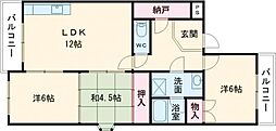 ルモンクレール枝吉 3LDKの間取図画像