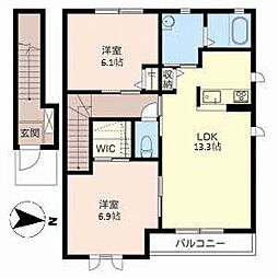 シャーメゾン今宿A 2LDKの間取図画像