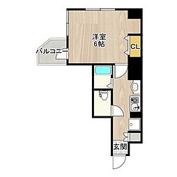 CITY SPIRE神戸元町II 11階1Kの間取り