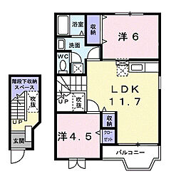 ポライトリーＮＯＺＯＭＩ　Ｃ 2階2LDKの間取り