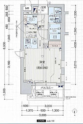 プレサンス新栄デコール ワンルームの間取図画像