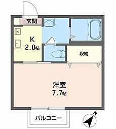シャーメゾン土橋 1Kの間取図画像