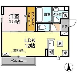 フォルトゥーナ 1階1LDKの間取り