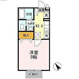 グレープハウス　II 1階1Kの間取り