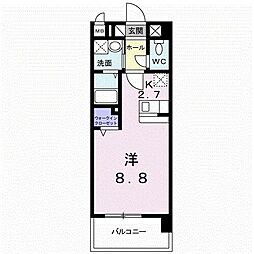エルモソピソ 1Kの間取図画像