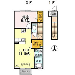 ボヌールA 1LDKの間取図画像