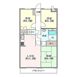美晴マンションA 3LDKの間取図画像