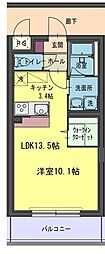 コルトーナ弐番館 1Kの間取図画像