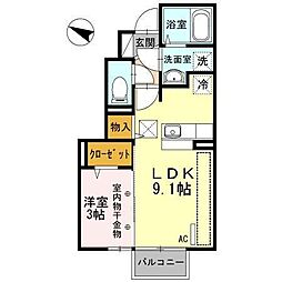 キャトルセゾン 1LDKの間取図画像