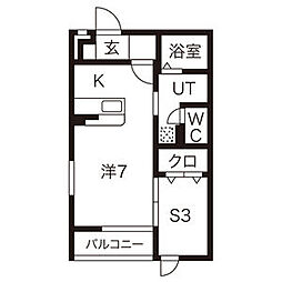 リーフ 1SKの間取図画像