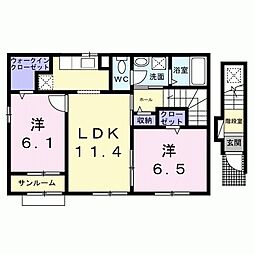 パーク・エノコダ 2LDKの間取図画像