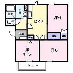 グリーンパレスA 3DKの間取図画像