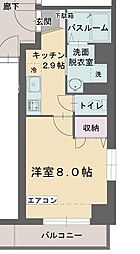 アビターレ平町 ワンルームの間取図画像