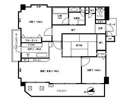 アーサー西新・祖原公園 3LDKの間取図画像