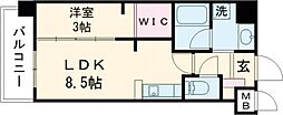 ラ・シック水前寺 1LDKの間取図画像