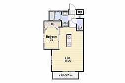 ＭＳＣＴ東谷山 2階1LDKの間取り