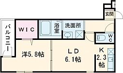 フジパレス三国ヶ丘ノース 1LDKの間取図画像
