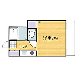 アスティーニ海田南 3階1Kの間取り