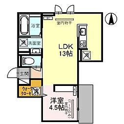 D-RESIDENCE諸江町HELZ 1LDKの間取図画像