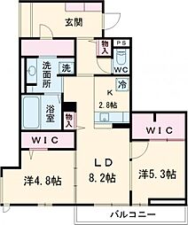 Ｌｉｅｎ　ＫＡＩＳＥＩ（リアン　カイセイ） 3階2LDKの間取り