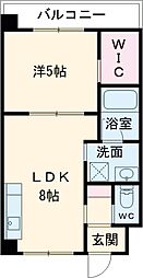 カーサフィオーレ桂 1LDKの間取図画像