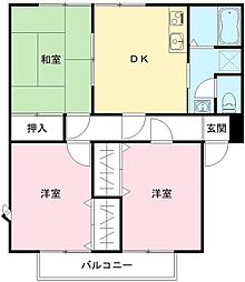 サニースクエアA 3DKの間取図画像