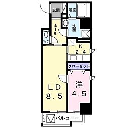 プラチナコート2 1LDKの間取図画像
