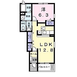 ダイヤモンドフラット1 1LDKの間取図画像