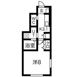 Phoenix(フェニックス)B 1階1Kの間取り