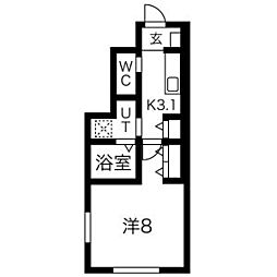 Pierre Homme(ピエール・オム)IV 1階1Kの間取り