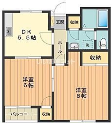 グリーンピア 2DKの間取図画像