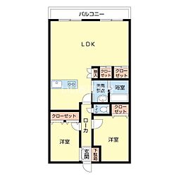 メイフェア 2LDKの間取図画像
