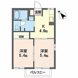 ディアスーメイト 2Kの間取図画像