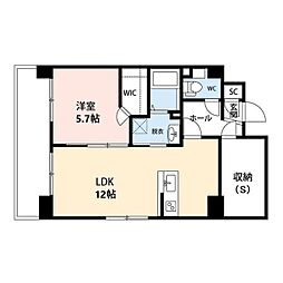 CUES東万代 1SLDKの間取図画像