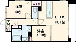 阪堺電気軌道阪堺線 宿院駅 徒歩3分の賃貸マンション 7階2LDKの間取り